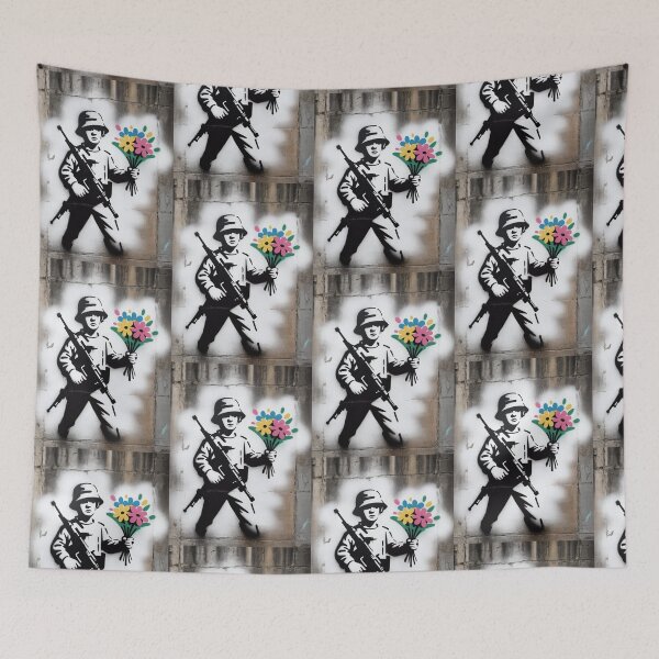 Item preview, Banksy Soldier Flower Gun vintage designed and sold by martin max.