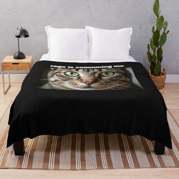 Item preview, Rage Is Consuming Me Silly Staring Cat Meme designed and sold by cawtoon.