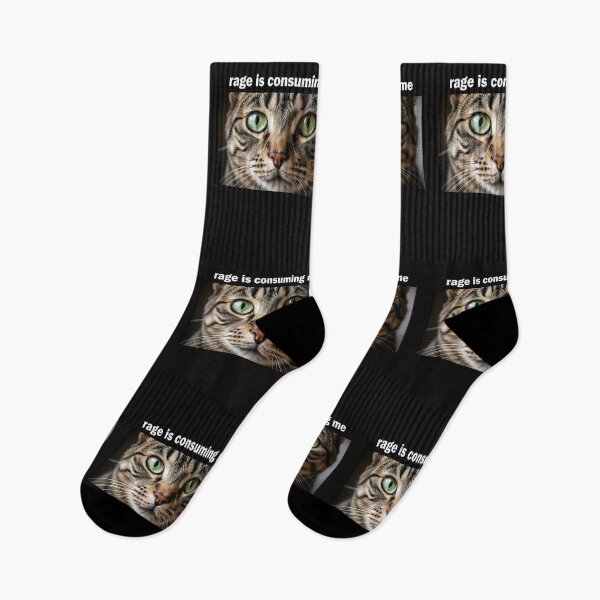 Item preview, Rage Is Consuming Me Silly Staring Cat Meme designed and sold by cawtoon.