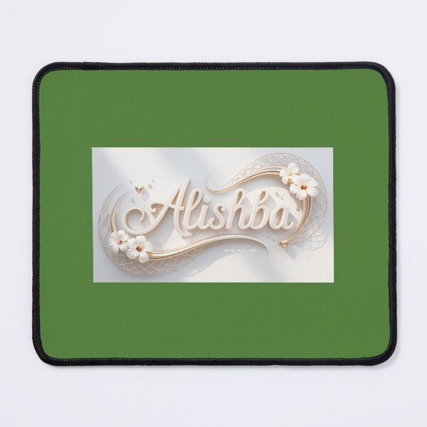 Item preview, Elegant Alishba Name Design with Flowers Gems designed and sold by Sean Walters.
