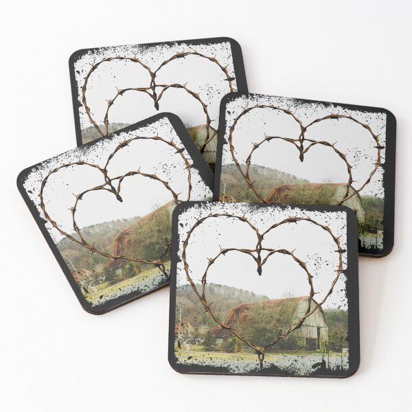 Item preview, Rustic barn with barbed wire heart designed and sold by CoronazCreations.