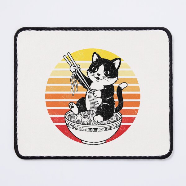 Item preview, Anime Ramen Cat Retro Japanese Noodles Kawaii Cat  designed and sold by cawtoon.