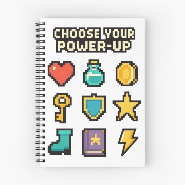 Item preview, Choose Your Power-Up — 8-Bit Icon Grid (Heart, Potion, Coin, Key, Shield, Star, Boot, Book, Bolt) designed and sold by Justonemorelvl.
