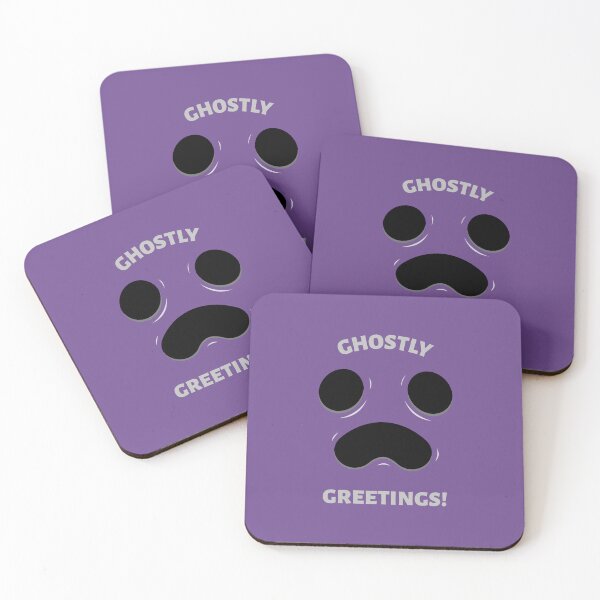 Item preview, Ghostly Greetings – Purple Ghost Face designed and sold by Novel Works Studio.