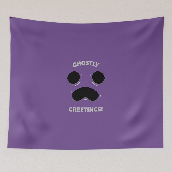 Item preview, Ghostly Greetings – Purple Ghost Face designed and sold by Novel Works Studio.