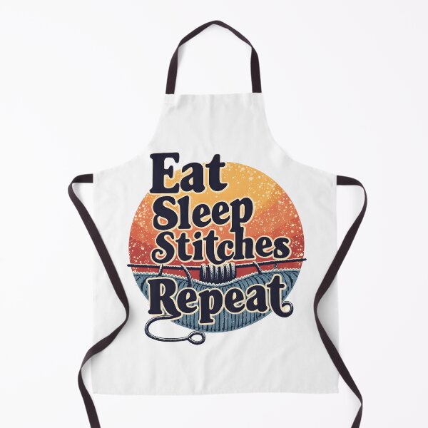Item preview, Crafting Life Viral Saying Eat Sleep Stitches Repeat designed and sold by MimsTees.
