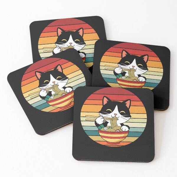 Item preview, Anime Ramen Cat Retro Japanese Noodles Kawaii Cat  designed and sold by cawtoon.