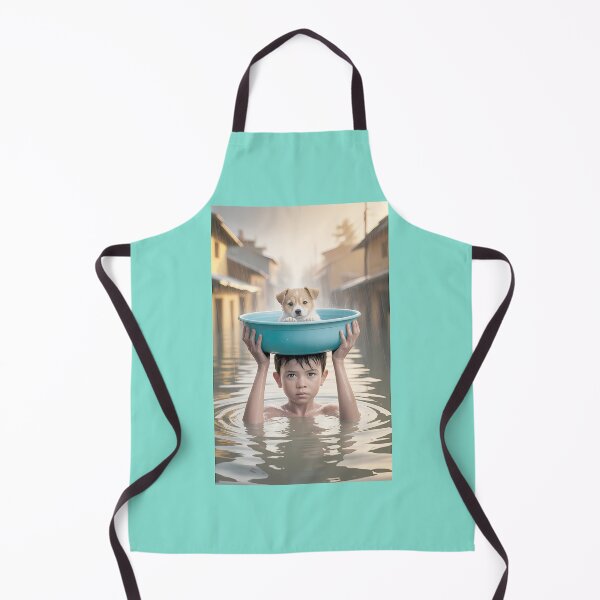 Item preview, Boy Rescues Puppy from Flooded Street designed and sold by Kevin Sheppard.