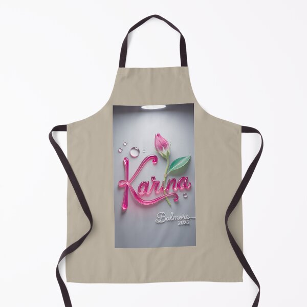 Item preview, Karina Name Art Red Rose Water Droplets designed and sold by Kevin Sheppard.