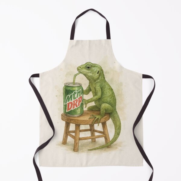 Item preview, Lizard enjoying a refreshing Mountain Drop soda on a hot day designed and sold by thehaywirehoney.