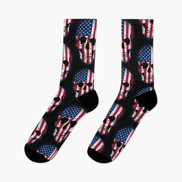 Item preview, Vintage USA Pride Flag Skull Stickers designed and sold by EthosWear.