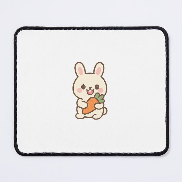 Item preview, Cute Bunny with Carrot — Kawaii Pink Tooth designed and sold by karnlaunchlab.