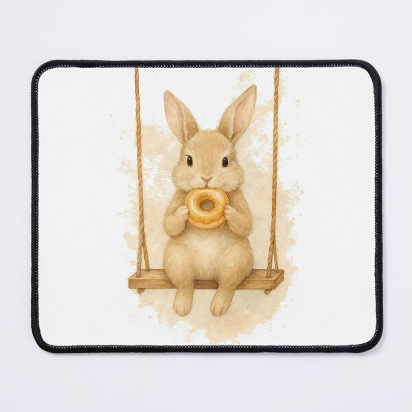 Item preview, Cute bunny eating a donut designed and sold by thehaywirehoney.