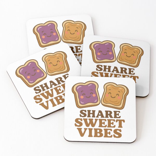 Item preview, Share Sweet Vibes | Cute Peanut Butter and Jelly Toast Pun Design designed and sold by inkoutninja.