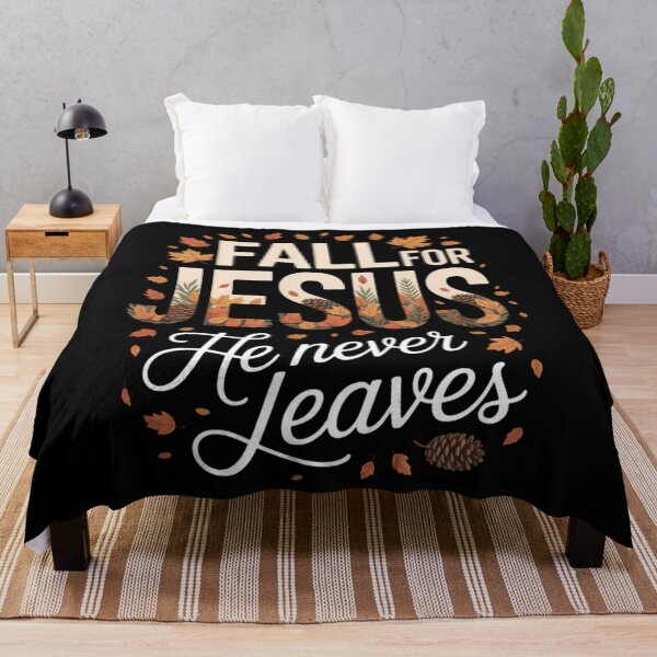 Item preview, Autumn Christian Thanksgiving Fall for Jesus He Never Leaves designed and sold by Sunset4Bones.