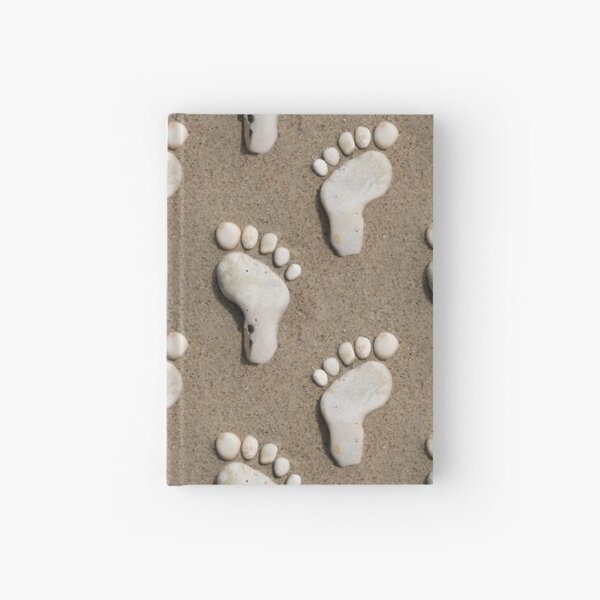 Stone footprints in the sand Hardcover Journal