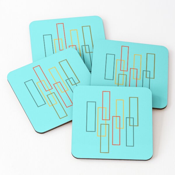 Item preview, Abstract Geometric Design of Intersecting Colorful Rectangles on a White Background designed and sold by Rue Market.