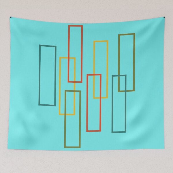 Item preview, Abstract Geometric Design of Intersecting Colorful Rectangles on a White Background designed and sold by Rue Market.