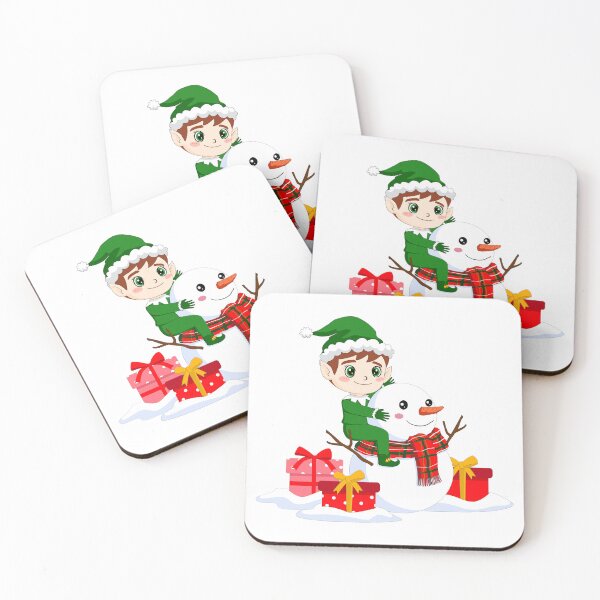 Item preview, Happy Elf and Snowman Friends with Christmas Presents. designed and sold by JohanaStyle.