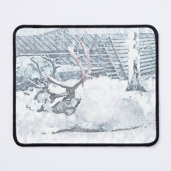 Item preview, Peaceful Reindeer in Winter – Serene Snowy Wildlife Art designed and sold by RiveraSnapShots.