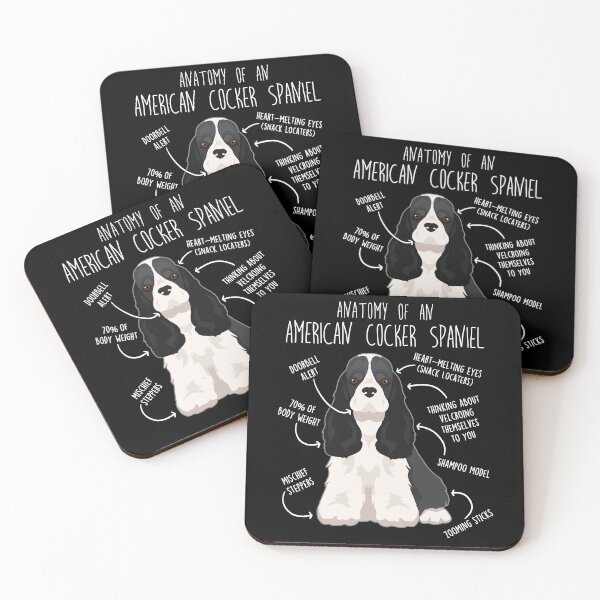 Item preview, Black and White American Cocker Spaniel Dog Anatomy designed and sold by Clara Hollins.