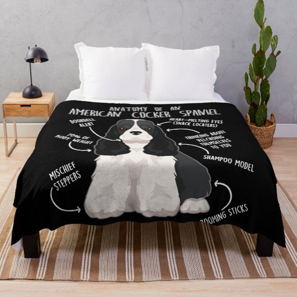 Item preview, Black and White American Cocker Spaniel Dog Anatomy designed and sold by Clara Hollins.