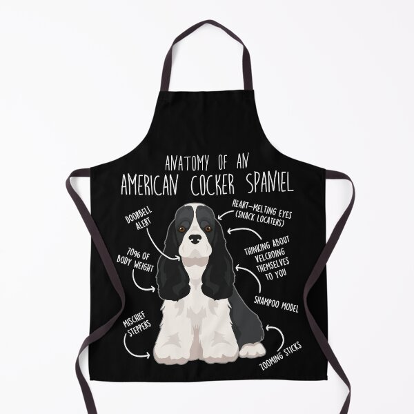 Item preview, Black and White American Cocker Spaniel Dog Anatomy designed and sold by Clara Hollins.