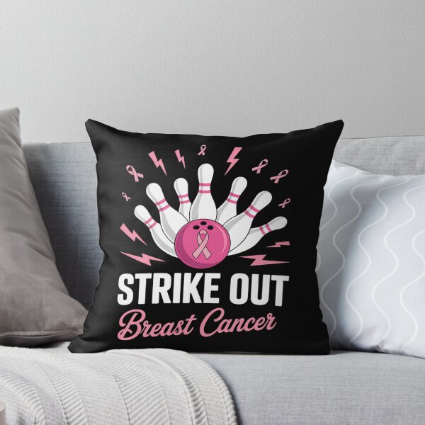 Artikelvorschau, Strike Out Bowling Ball Pins Brustkrebs Pink Ribbon entworfen und verkauft von Sunset4Bones.