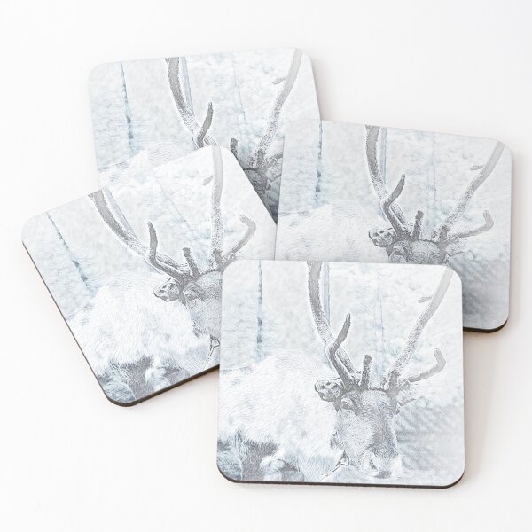 Item preview, Majestic Reindeer in Winter – Snowy Wildlife Portrait designed and sold by RiveraSnapShots.