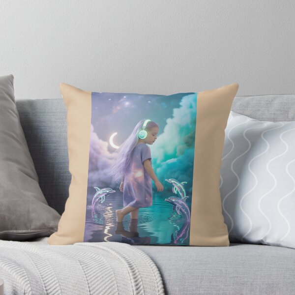 Item preview, Neon Dolphin Dreamscape with Galaxy Girl designed and sold by Scott Vargas.