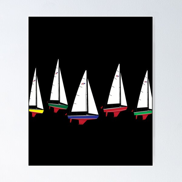 Item preview,  Harbor 20 Sailboats Rounding A Mark designed and sold by CruzBisqueMode.