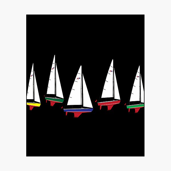 Item preview,  Harbor 20 Sailboats Rounding A Mark designed and sold by CruzBisqueMode.