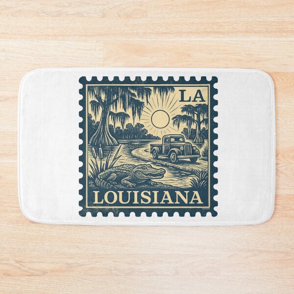 Item preview, Louisiana Bayou Stamp: Gators, Moss & Muddy Roads designed and sold by Automotive Art by Greg.