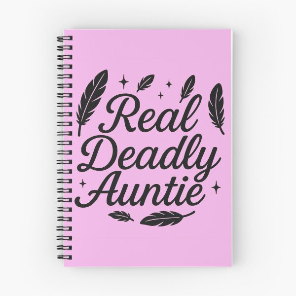 Item preview, Real Deadly Auntie Loopy Font Feathers & Stars Design designed and sold by The Kindred.