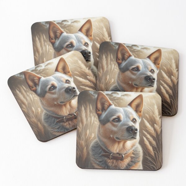 Item preview, Australian Cattle Dog Staring in Wheat Field designed and sold by Wags & Tails.