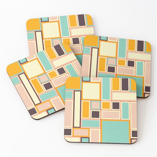 Item preview, Colorful Abstract Rectangular Geometric Pattern in Modern Mondrian Style designed and sold by Rue Market.