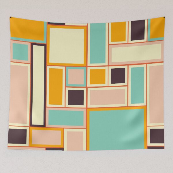 Item preview, Colorful Abstract Rectangular Geometric Pattern in Modern Mondrian Style designed and sold by Rue Market.
