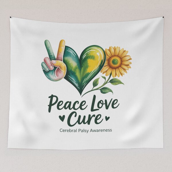 Item preview, Daisy Sunflower Peace Love Cure Cerebral Palsy Awareness designed and sold by Sea4Adventures.