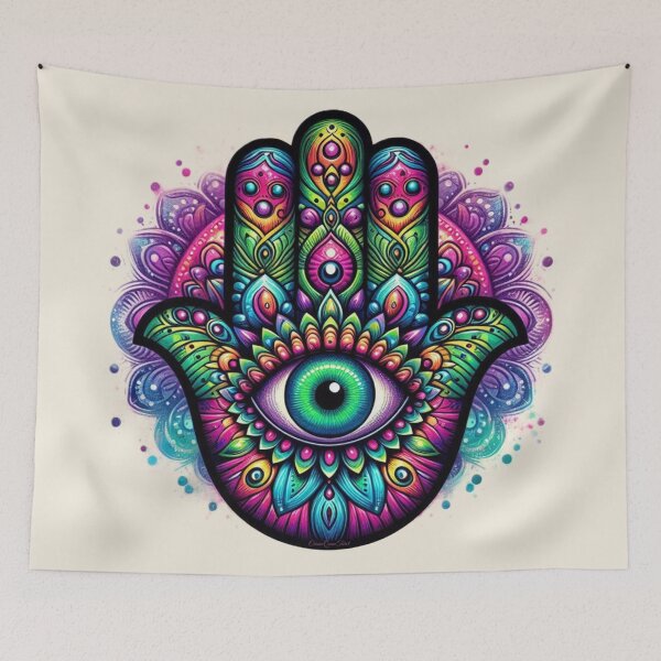 Item preview, Mystic Hamsa – Eye of Protection & Power designed and sold by CarmaQuanTarot.