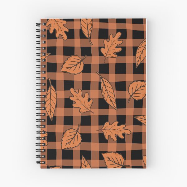 Item preview, Autumn Leaves Pattern Orange Checkered T-shirt Design designed and sold by FestivityFinds.