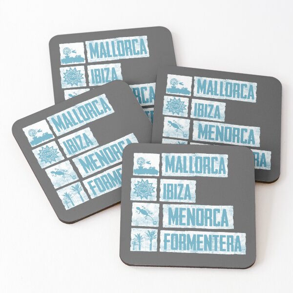 Artikelvorschau, Mallorca - Ibiza - Formentera - Menorca in blau entworfen und verkauft von Periartwork.