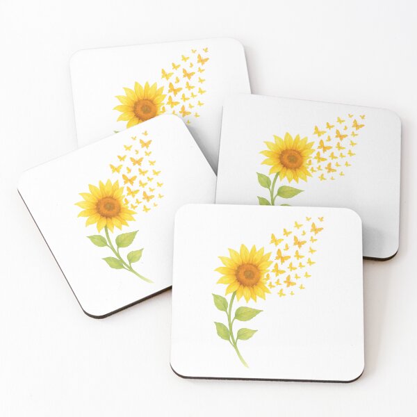 Item preview, Sunflower and Butterflies | Watercolor Floral Transformation Art designed and sold by inkoutninja.