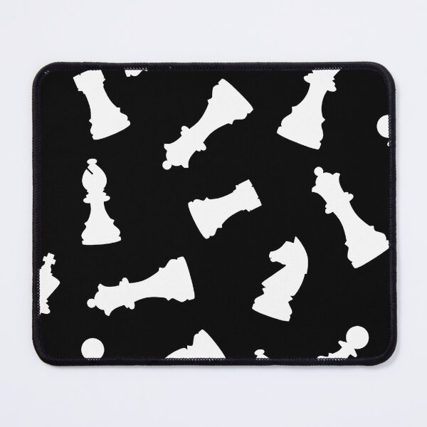 Item preview, White Chess Pieces Pattern on Black Background designed and sold by darkskinbender.