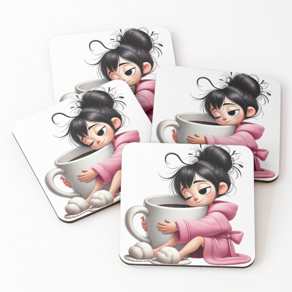 Item preview, Cozy Sleepy Girl Coffee Lover designed and sold by Kamtorn.