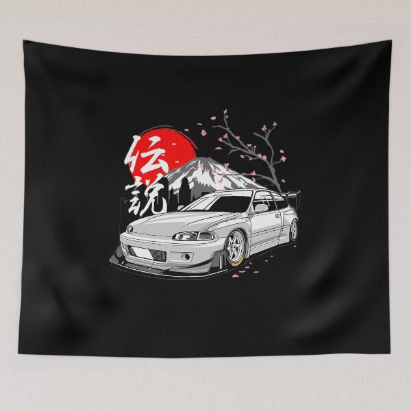 Item preview, JDM Honda Civic EG6 with Mount Fuji and Sakura designed and sold by thundergearshop.
