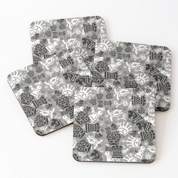 Item preview, Monochrome Chess Pieces Pattern on Grey designed and sold by darkskinbender.