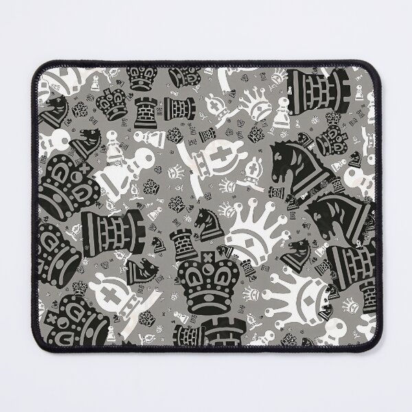 Item preview, Monochrome Chess Pieces Pattern on Grey designed and sold by darkskinbender.