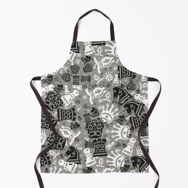 Item preview, Monochrome Chess Pieces Pattern on Grey designed and sold by darkskinbender.