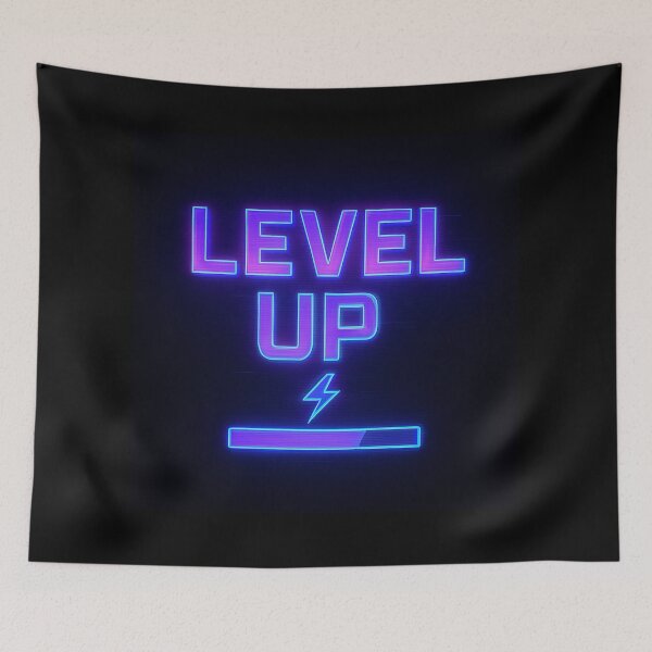 Item preview, LEVEL UP ⚡ Neon Progress Bar Gaming Design designed and sold by Metalist Zone.