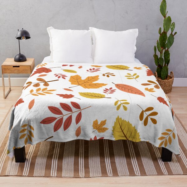 Item preview, Autumn Leaves and Foliage Pattern Throw Blanket Design designed and sold by FestivityFinds.